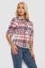 Рубашка женская в клетку, цвет молочно-красный, 230R063 Рубашка женская в клетку, цвет молочно-красный, 230R063