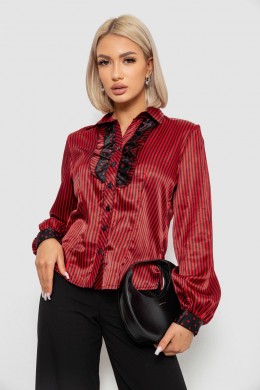 Сорочка класична в смужку, колір чорно-червоний, 230R066