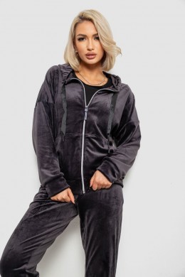 Спортивний костюм жіночий велюровий, колір чорнильний, 257R4122