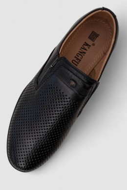Туфли мужские с перфорацией, цвет черный, 243RB1971