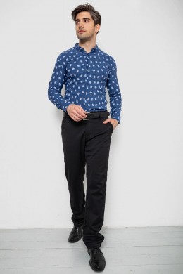 Рубашка мужская с принтом  -уценка, цвет джинс, 214R807-U