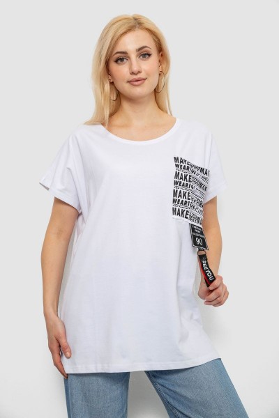 Футболка женская с принтом, цвет белый, 244R2412