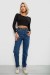 Джинси жіночі однотонні MOM, колір синій, 244R001115