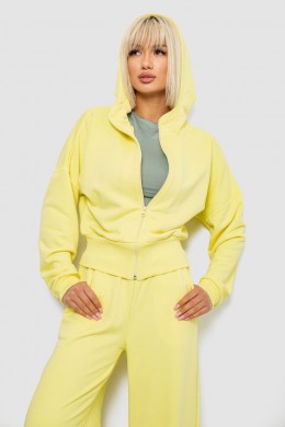 Спортивный костюм женский однотонный, цвет желтый, 244R1074AG