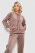 Спортивный костюм женский велюровый, цвет темно-бежевый, 241R1530-5