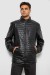 Куртка мужская однотонная экокожа, цвет черный, 214R607-5 Куртка мужская однотонная экокожа, цвет черный, 214R607-5