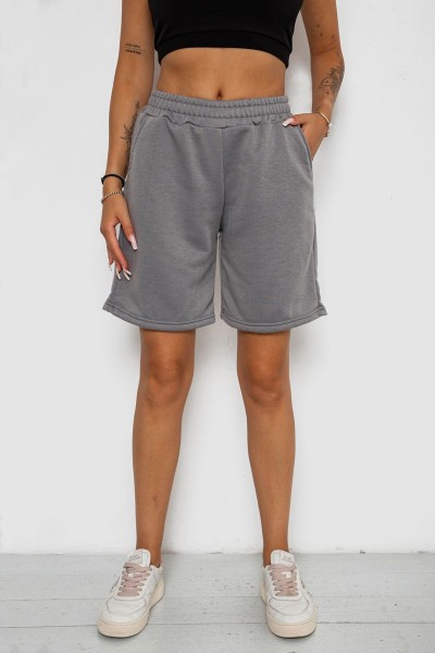 Шорти жіночі однотонні, колір сірий, 238R57820-1