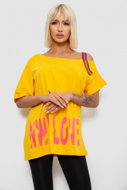 Футболка жіноча з принтом, колір жовтий, 244R2158