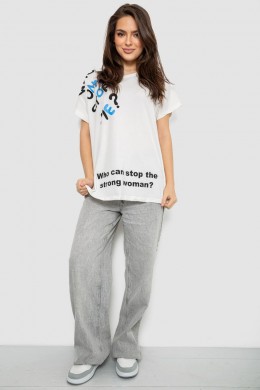 Футболка женская с принтом, цвет молочный, 244R3001