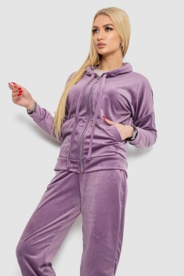 Спортивный костюм женский велюровый, цвет сливовый, 177R018