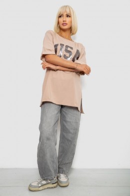 Футболка женская с принтом, цвет бежевый, 244R2022-5