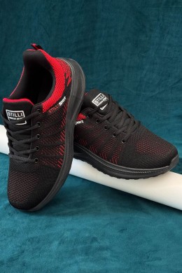 Кроссовки мужские демисезонные, цвет черно-красный, 248RH195