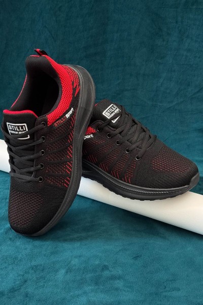 Кроссовки мужские демисезонные, цвет черно-красный, 248RH195