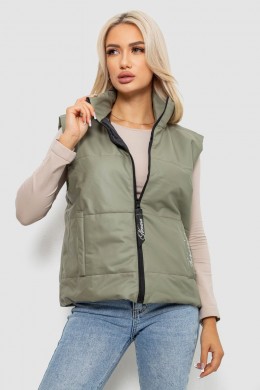 Жилет женский демисезонный экокожа, цвет хаки, 257R98