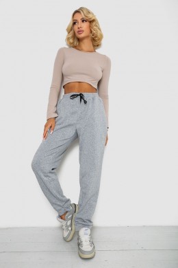 Спортивні штани жіночі на флісі, колір сірий, 238R57016-1