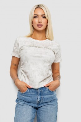 Футболка женская с принтом, цвет молочный, 221R3309