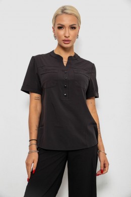 Блуза однотонная, цвет черный, 230R73