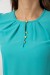 Блуза однотонная, цвет бирюзовый, 230R112 Блуза однотонная, цвет бирюзовый, 230R112