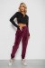 Спортивні штани жіночі велюрові на флісі, колір бордовий, 238R58646-1
