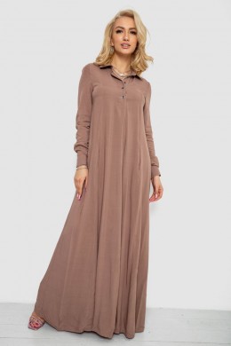 Платье однотонное, цвет мокко, 244R820-10