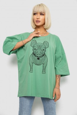 Футболка женская с принтом, цвет оливковый, 244R3008