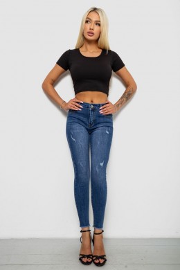 Джинси жіночі однотонні Skinny, колір синій, 244RS5712