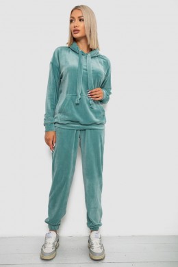 Спортивный костюм женский велюровый, цвет мятный, 241R1530-5