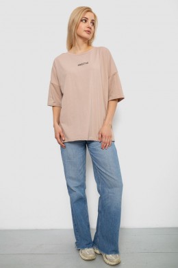 Футболка жіноча з принтом, колір бежевий, 244R2021-5