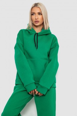 Спортивный костюм женский на флисе, цвет зеленый, 238R5726