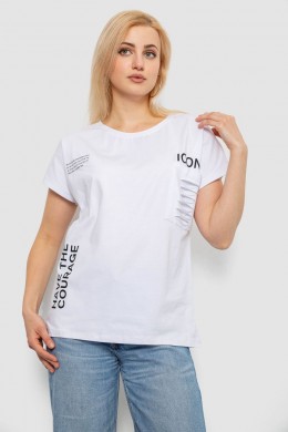 Футболка женская с принтом, цвет белый, 244R2318-5