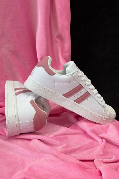 Кроссовки женские демисезонные, цвет бело-розовый, 248RHB640