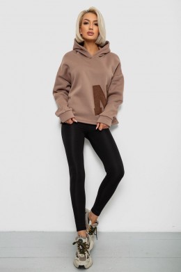 Худи женский с капюшоном на флисе, цвет бежевый, 257R335
