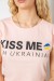 Футболка жіноча з патріотичним принтом, колір персиковий, 244R2213-1