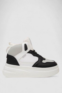 Кроссовки женские зимние на меху, цвет бело-черный, 248RLM50-1