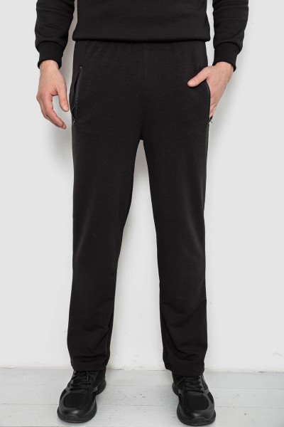 Спортивные штаны мужские однотонные, цвет черный, 244R41277