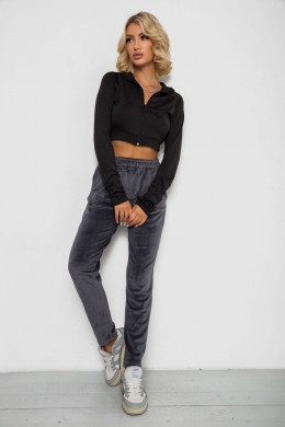 Спортивні штани велюрові жіночі на флісі, колір сірий, 238R350