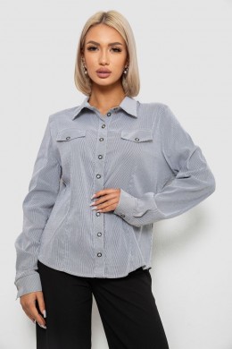 Рубашка классическая в полоску, цвет серый, 230R641-1