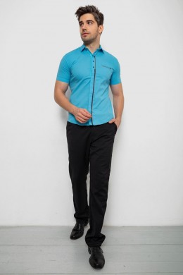 Сорочка чоловіча з принтом, колір блакитний, 214R7017