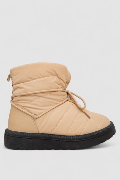 Дутики женские зимние на меху, цвет черно-бежевый, 248RFM19