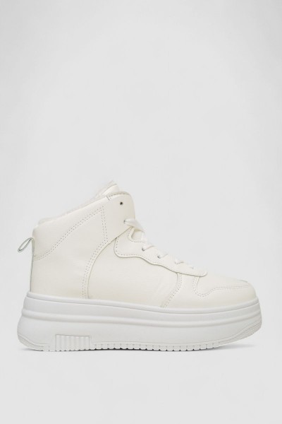 Кросівки жіночі зимові на хутрі, колір білий, 248RAM01