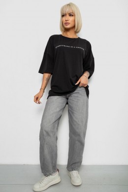 Футболка женская с принтом, цвет черный, 244R2020