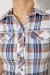 Рубашка женская в клетку, цвет молочно-синий, 230R061-11 Рубашка женская в клетку, цвет молочно-синий, 230R061-11