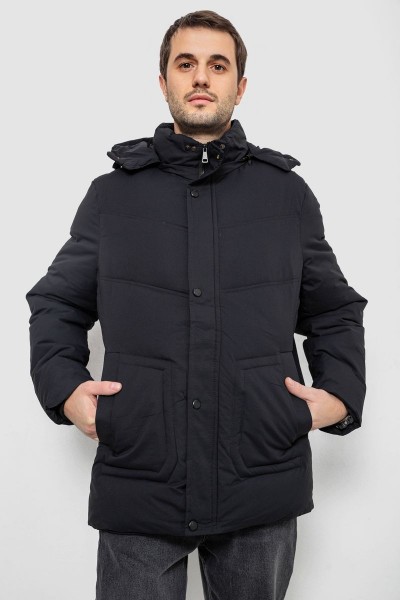 Куртка мужская зимняя удлиненная, цвет черный, 241R2022-21