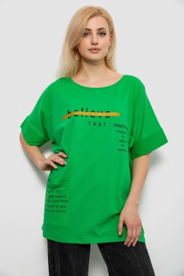 Футболка жіноча з принтом, колір зелений, 244R4020