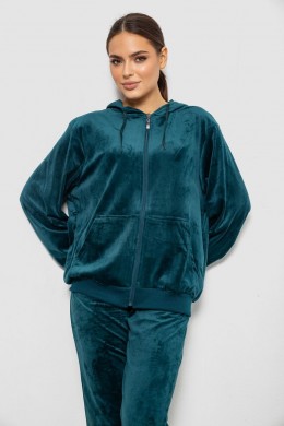 Спортивний костюм жіночий велюровий, колір зелений, 244R9135