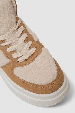 Кроссовки женские зимние на меху хайтопы, цвет бежевый, 248RLM20-3
