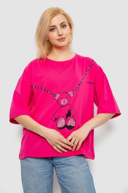 Футболка женская с принтом, цвет розовый, 244R2016