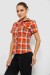 Рубашка женская в клетку, цвет оранжевый, 230R061-11 Рубашка женская в клетку, цвет оранжевый, 230R061-11