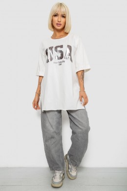 Футболка женская с принтом, цвет молочный, 244R2022-5