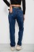 Джинси жіночі однотонні MOM FIT, колір синій, 244R8184